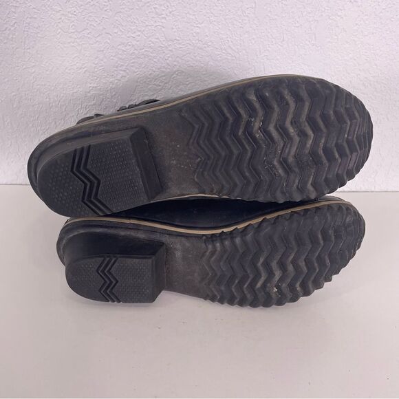 Sorel Black Leather Mid Calf Lace Up Winter Boots - Picture 8 of 10